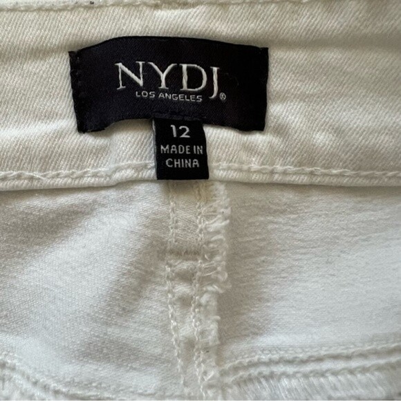 NYDJ Alina Lift Tuck Embroidered Ankle White Stretch Jeans SZ 12 - Picture 11 of 15